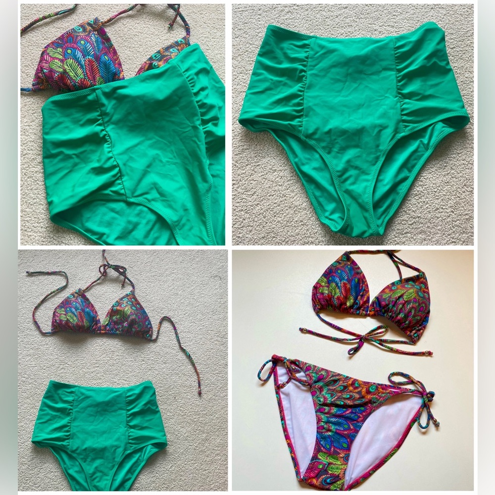 🌾 peacock string bikini - Picture 3 of 3